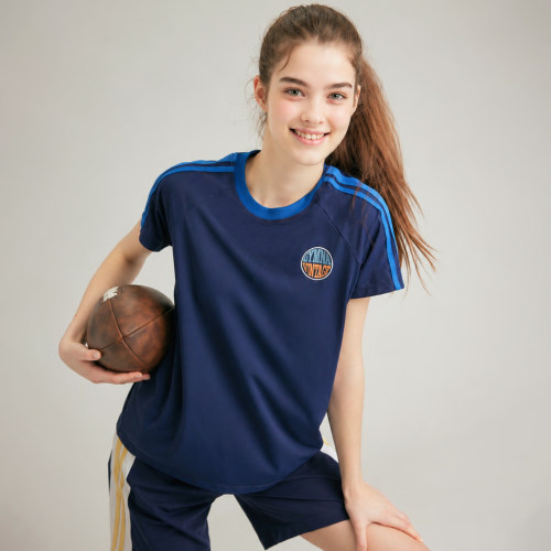 gymna学院风速干条纹运动T恤女