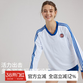 gymna复古学院风运动T恤宽松美式 女 球衣速干休闲条纹上衣训练长袖