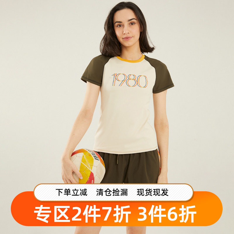 gymna复古学院风运动短袖T恤新款休闲速干跑步健身上衣显瘦瑜伽服