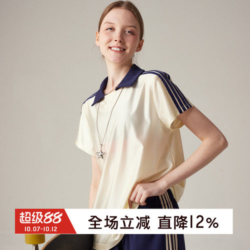 gymna复古运动T恤短袖女