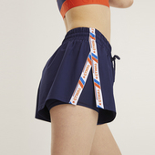 gymna复古运动休闲短裤 女 防走光假两件学院风跑步训练健身弹力裤