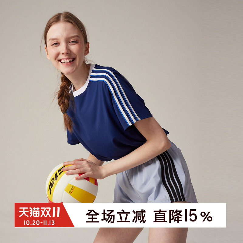gymna复古运动T恤女速干宽松休闲上衣百搭显瘦健身跑步训练服短袖