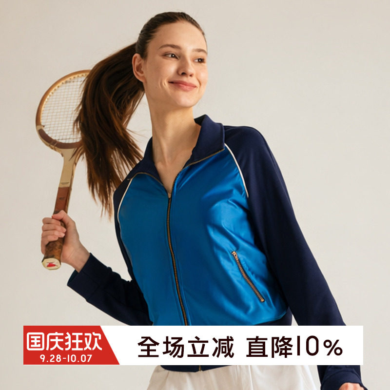 gymna美式复古立领拉链夹克女