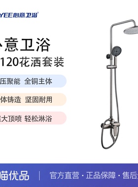 心意卫浴 XNYEE 02120型全铜淋浴枪灰色三档增压防腐防锈卫浴花洒