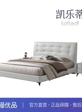 凯乐蒂卧室生态真皮双人床现代简约C008