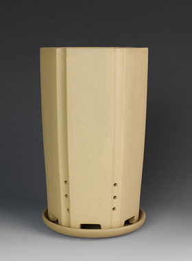 蔓木人紫砂宜兴紫砂花盆兰花盆古典素面六角桌面建兰绿植紫色黄色