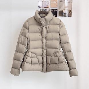 江南冬季90白鸭绒加厚小蛮腰排骨羽绒服女短款布衣立领轮廓