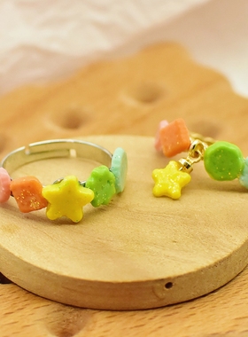 仿真戒指粘土小众设计可爱少女