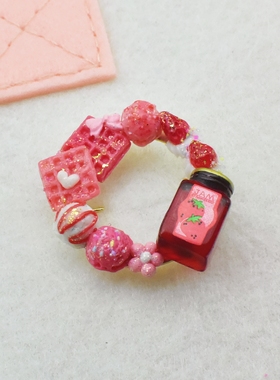 PuddingParty布丁派对原创草莓冰淇淋胸针可爱少女礼物