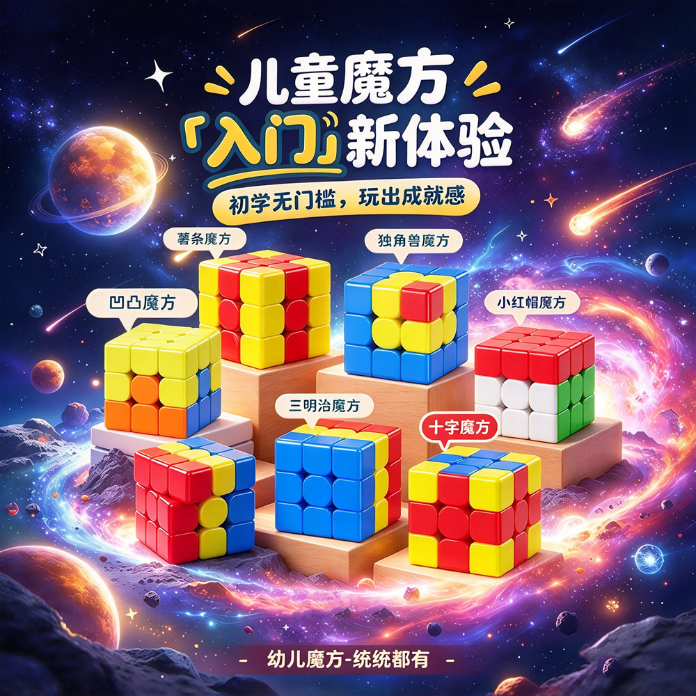 三明治魔方汉堡叶子布丁火山二重奏异形三阶三色幼儿园入门毛毛虫