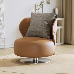 新款意式客厅沙发椅单人旋转椅高级感卧室阳台休闲椅高靠背老虎椅