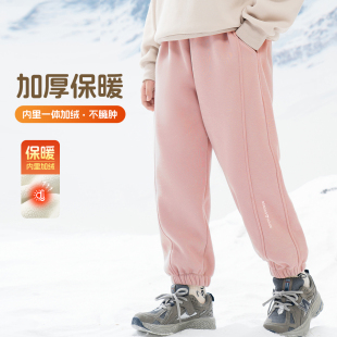 儿童加绒加厚卫裤 束脚裤 2025冬季 男女童保暖运动裤 新款 巴布豆童装