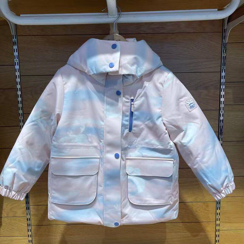 水孩儿女童羽绒服连帽加厚保暖