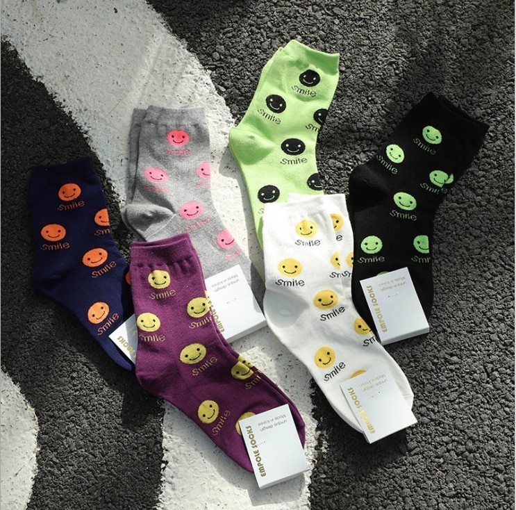 韩国进口笑脸中筒卡通