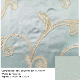 高端定制刺绣立体小叶子法式美式欧式轻奢窗帘靠包衣服