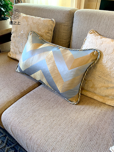 欧式高档软式睡觉抱枕高级感床头沙发客厅腰枕靠背垫套长方形