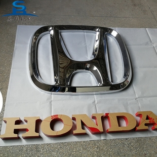 本田不锈钢车标定做亚克力三维吸塑镀铬灯箱门头悬挂发光字徽标牌