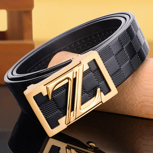 高档头层皮带男自动扣纯牛皮男士皮带韩版时尚潮流中青年裤带正品