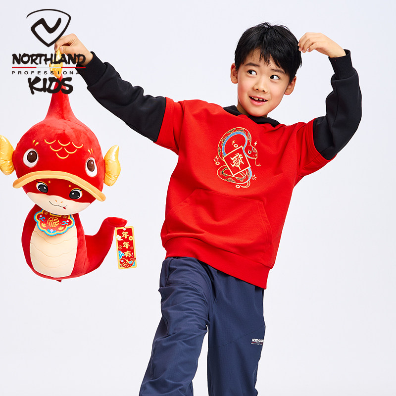 假两件卫衣诺诗兰儿童卫衣新年款