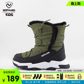 高帮防滑雪地靴保暖加绒棉鞋 冬季 男童棉靴女童2024新款 诺诗兰童鞋