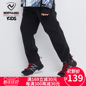 139元包邮  诺诗兰 冬季新款儿童加绒软壳裤