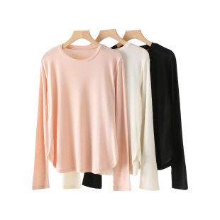 上衣基础款 针织衫 轻柔T恤C05C81 女款 天丝羊毛圆领打底衫