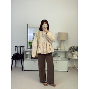 Lem re轻盈纯棉褶裥棉质锻布花苞短款 夹克外套26春夏新款 鸬鹚