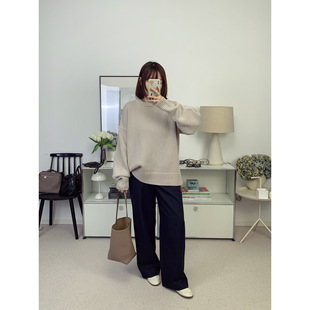 鸬鹚 row经典 大廓形ophelia宽松落肩羊毛毛衣25秋冬新款