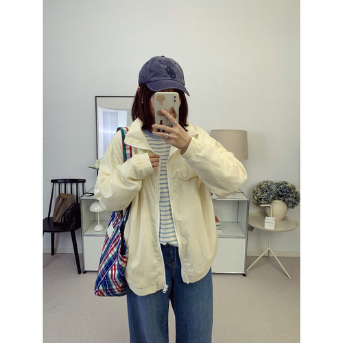 AMV露营系列奶白色轻薄夹克外套26春夏新款【鸬鹚】