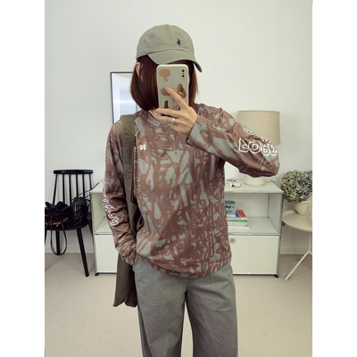 轻户外风格山脉图案+红毛猩猩图案速干薄款长袖25秋冬新款鸬鹚