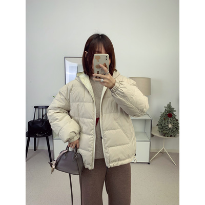 老钱BC感定制链条霍尔多巴吉白鹅绒双面穿羽绒服外套 26春夏新款