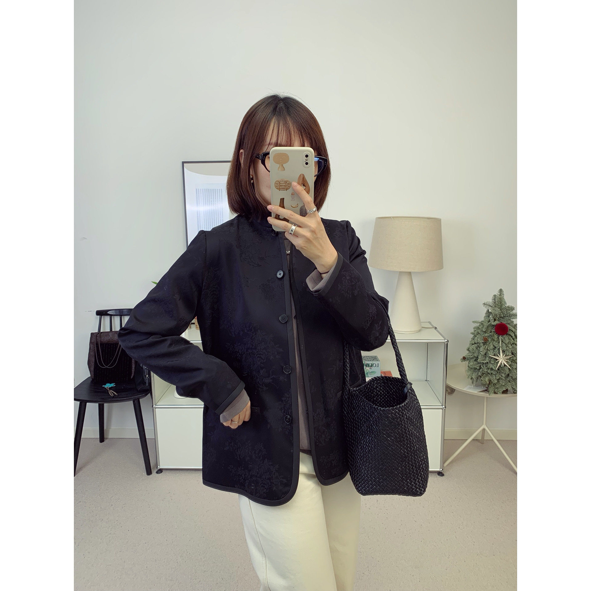 新中式暗纹提花真丝小立领外套+直筒半裙26春夏新款【鸬鹚】,女装/女士精品,短外套,淘宝优惠券,粉丝福利购,淘宝优惠卷