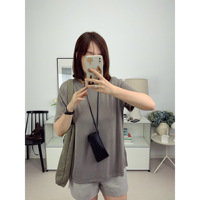Drapey?Soft垂墜感砂洗莫代爾冰感圓領(lǐng)寬松T恤上衣25春夏新款