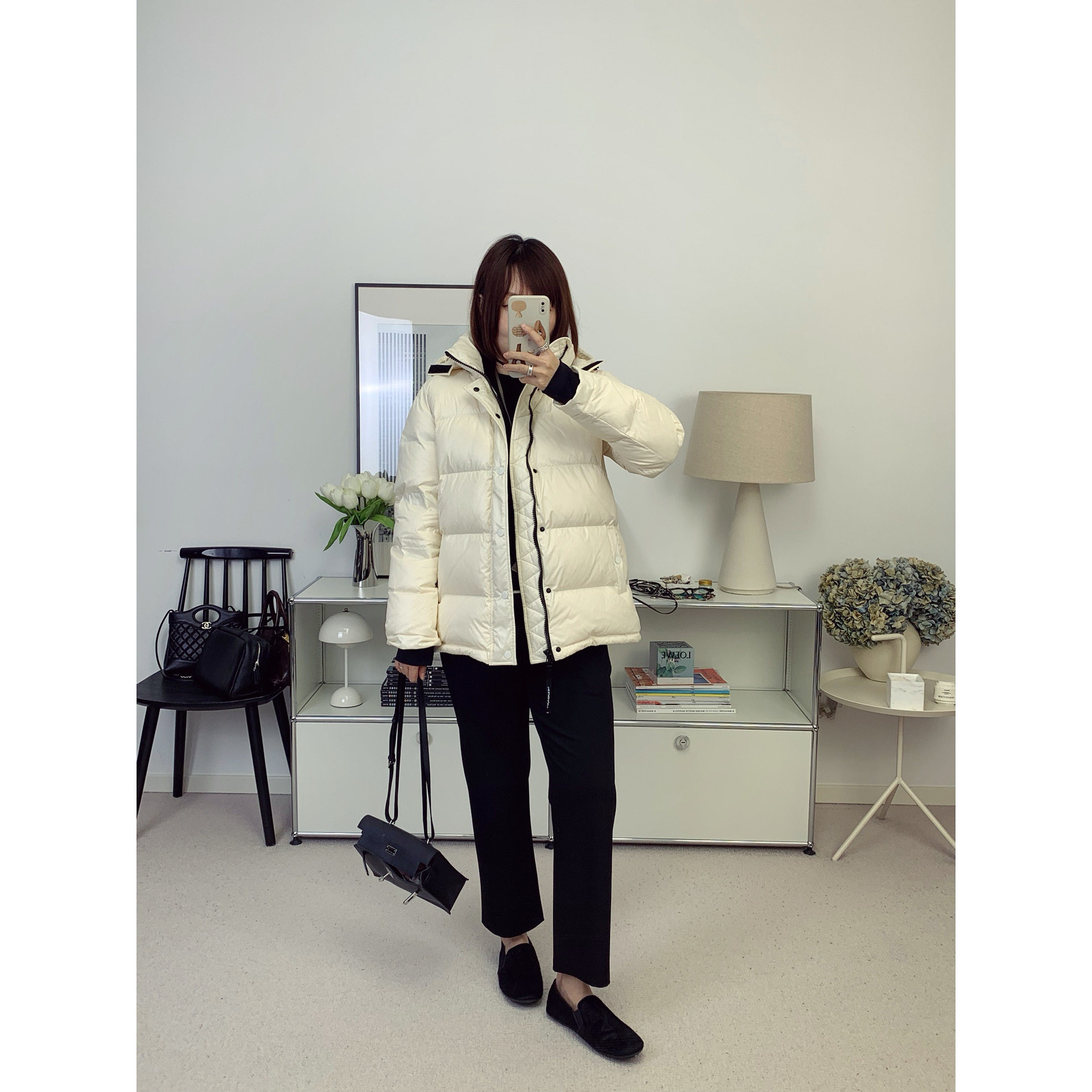 tna加拿大泡芙白鹅绒五格桦树白连帽加厚羽绒服面包服25秋冬新款