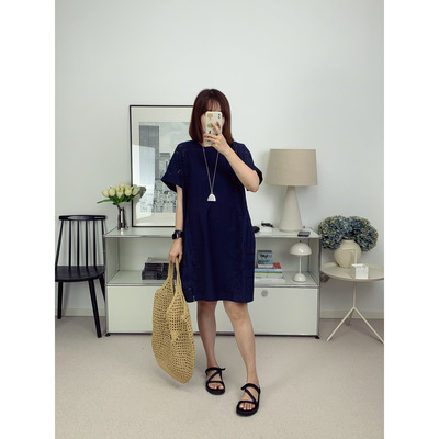 丹麦小众解构拼接镂空刺绣小飞袖纯棉连衣裙25春夏新款【鸬鹚】