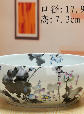 水仙花盆无孔铜钱草花盆白色碗莲盆睡莲水培花盆多肉拼盘花盆陶瓷