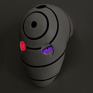 带土面具火影忍者宇智波斑白面具漫展cos道具发光写轮眼头盔虎皮