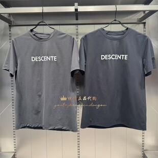 DESCENTE迪桑特2025夏季新品男士ESSENTIAL系列短袖针织衫圆领T恤