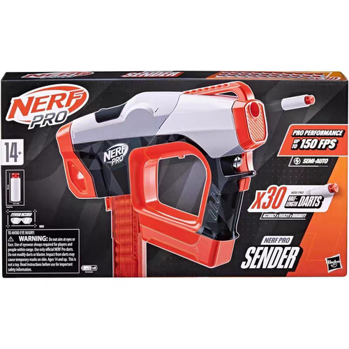 Nerf 孩之宝热火寄送者Pro Sender高性能电动短弹发射器儿童玩具