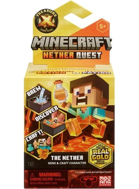 Treasure X我的世界MC联名地心探险宝藏黄金手办人偶惊喜盲盒玩具