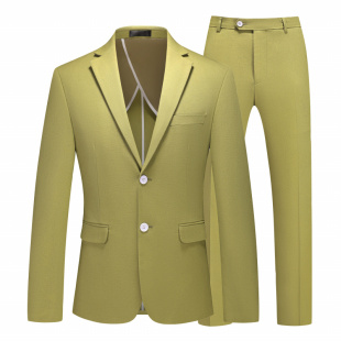 套装 西服外套春舞台演出礼服薄款 男式 商务休闲正装 大码 军绿色西装
