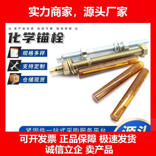 8.8化学锚栓M12膨胀螺丝药水药剂超重型专用国标加长螺杆特殊螺栓