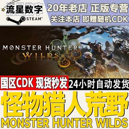 Steam正版国区KEY 怪物猎人荒野 Monster Hunter Wilds 激活码CDK