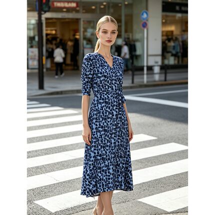 maSande 法式蓝色连衣裙女2026新款夏季一片式鱼尾裙包臀裹身裙子