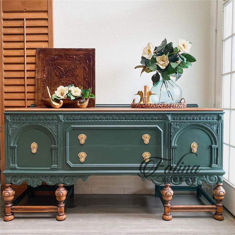 法式美式乡村实木欧式雕花玄关柜