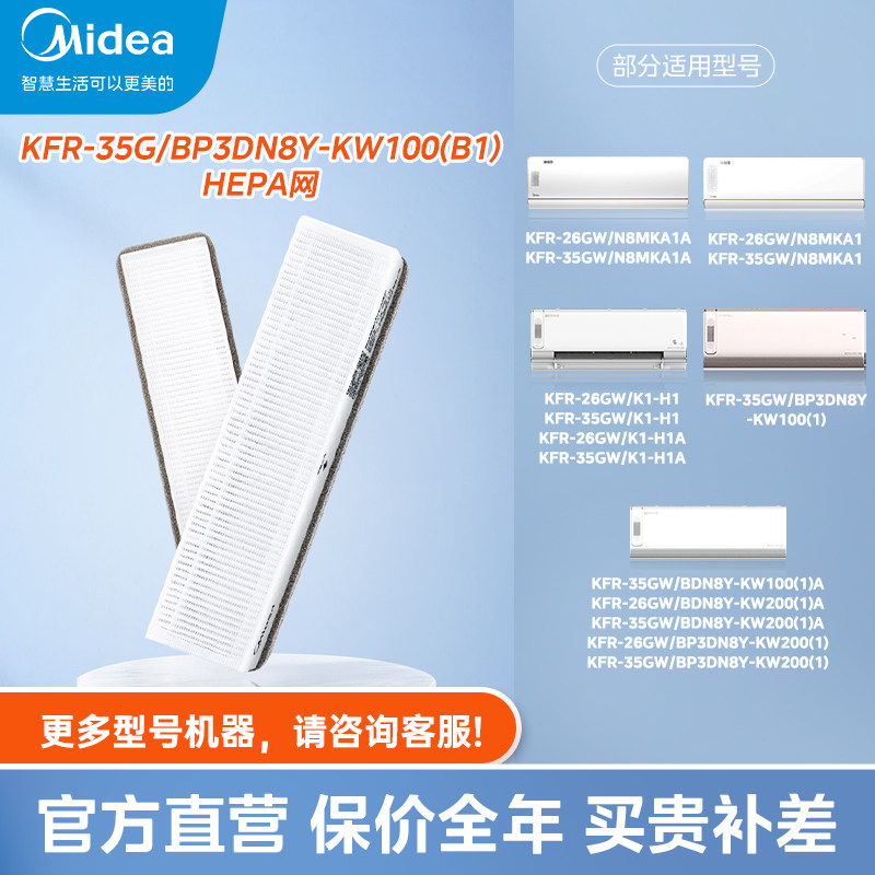 【空调滤芯】美的新风挂机HEPA滤网 KFR-35G/BP3DN