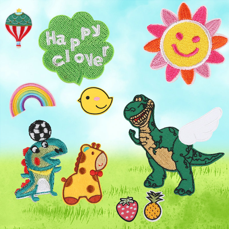 儿童羽绒服刺绣无痕帆布自粘布贴裤子卡通鞋子衣服破洞修补补丁贴