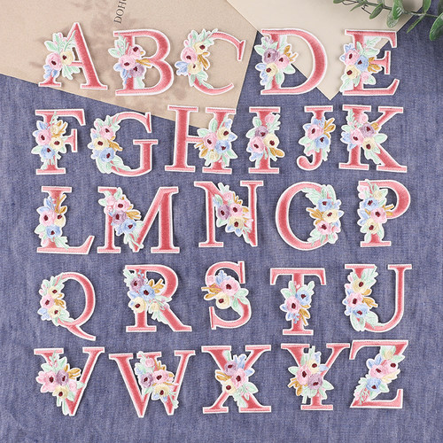 儿童卡通花朵字母补丁贴布贴片语