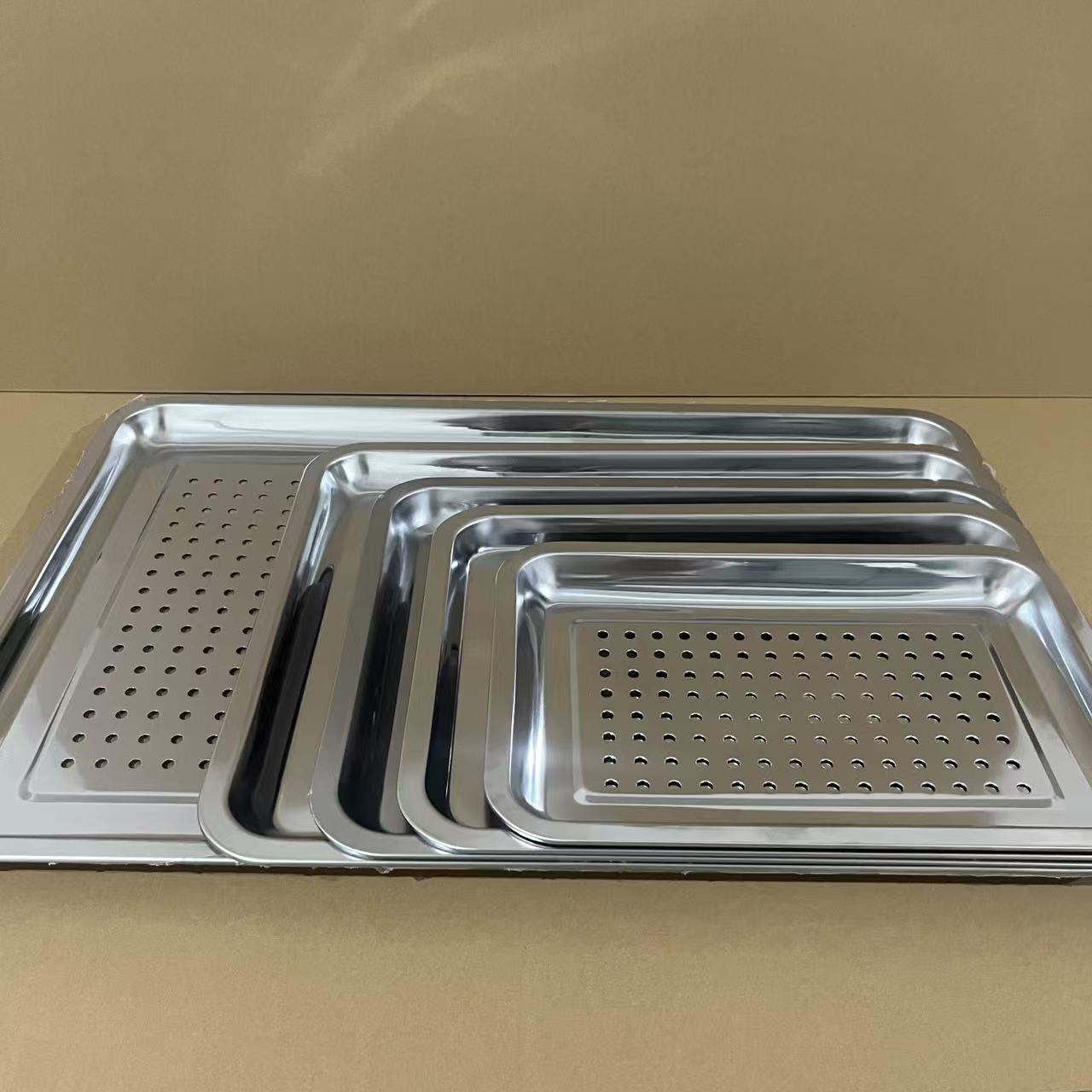 带孔方盘蒸盘不锈钢沥水盘漏盘控油盘冲孔托盘蒸柜配盘商用过滤盘