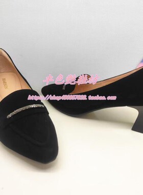 HL257909正品Harson/哈森25春秋新尖头浅口气质通勤粗高跟女单鞋